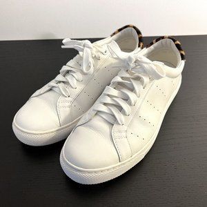 J Crew Sneakers with Leopard Print Heel